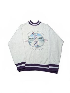 Vintage 90s North Carolina Golf Club Graphic Pullover Crewneck Sweatshirt Sz L